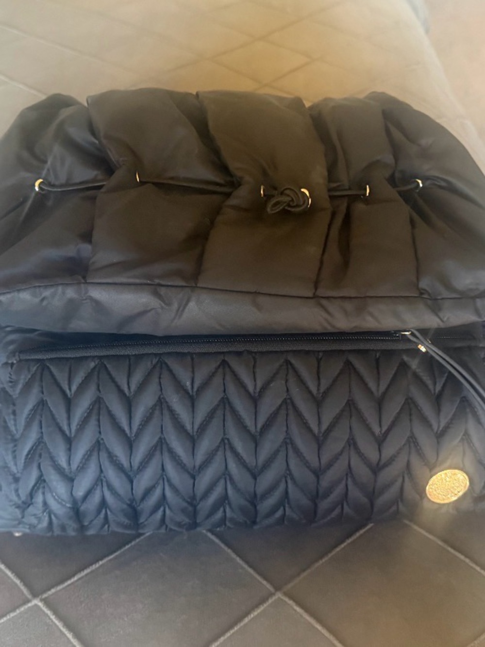 Black Quilted Puffer Shoulder Bag